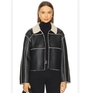 Steve Madden Tilia Faux Leather Coat In Onyx Jacket New Size L